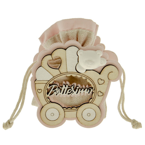 PORTACONFETTI NEW ARTE CARROZZINA ROSA