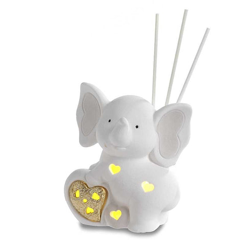 PROFUMATORE DI AMBIENTE BOMBONIERE ELEFANTINO CON CUORE ORO E