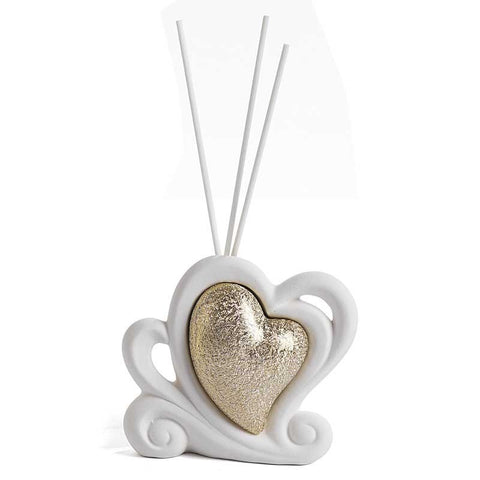 PROFUMATORI AMBIENTE DESIGN CUORE ORO IN PORCELLANA