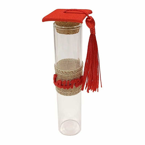 bomboniere laurea provetta portaconfetti cappello rosso