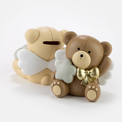 salvadanaio orsetto in resina bomboniere battesimo