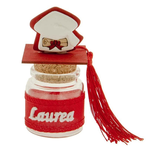 barattoli vetro decorati portaconfetti per laurea con gessetto
