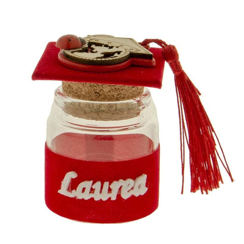 bomboniere laurea barattolino portaconfetti cappello rosso e