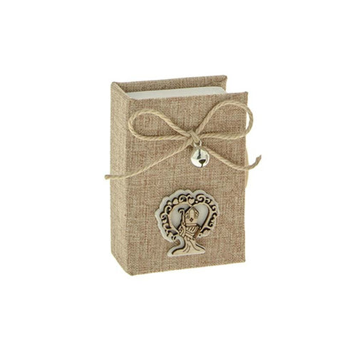 scatoline portaconfetti cresima libro con applicazione albero e