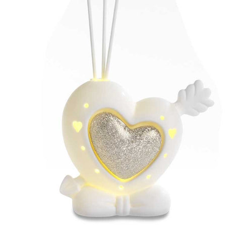 profumatori per casa a forma di cuore in porcellana con luce led