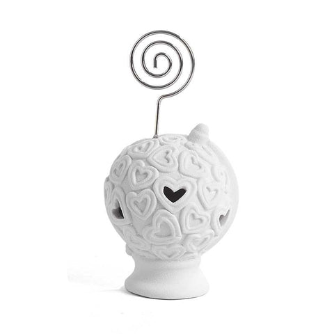 segnaposto tema viaggio clip con mappamondo in porcellana