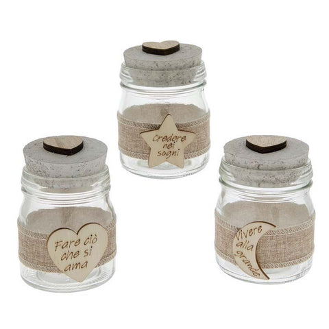 barattoli vetro decorati bomboniere shabby con frasi