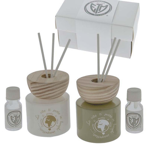 profumatori ambiente bomboniere in vetro con decoro mondo e