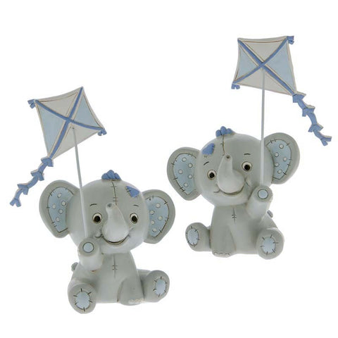 12 PEZZI ELEFANTINO CON AQUILONE CELESTE BOMBONIERE NASCITA