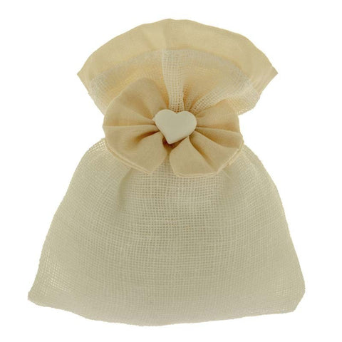 SACCHETTI ORIGINALI PER CONFETTI CON FIOCCO E CUORE CM.10X12