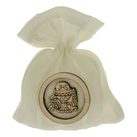 SACCHETTI CONFETTI COMUNIONE CON CALICE IN LEGNO CONFESSION BAG