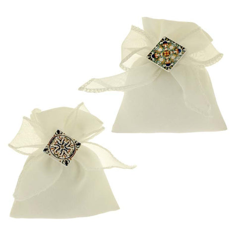 SACCHETTI PORTACONFETTI CON APPLICAZIONE MAIOLICA MOSAICO