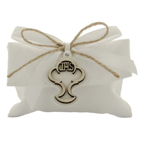 bustine per confetti con calice in legno cm.10x7