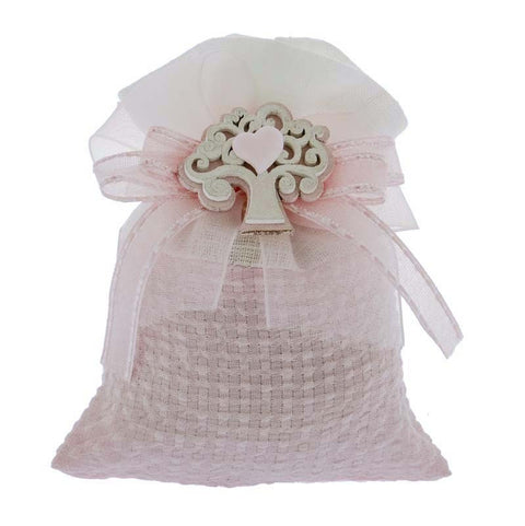 sacchetti portaconfetti nascita bimba con albero della vita e