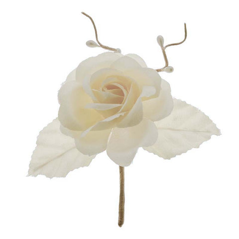 fiori per decorare bomboniere rametto in tessuto crema