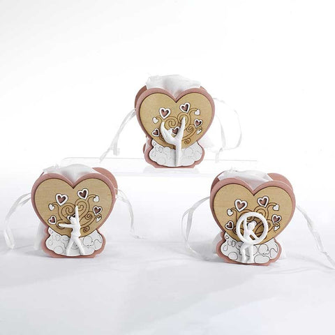 SCATOLINE PORTACONFETTI A FORMA DI CUOREI CON GESSO BALLERINA 8