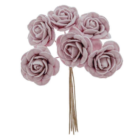 fiori di stoffa per bomboniere rosellina rosa