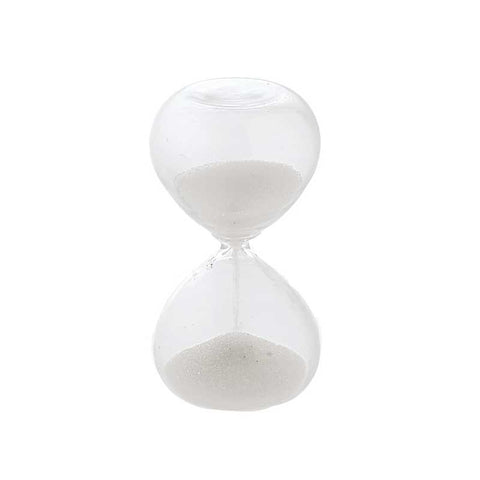 clessidra piccola bomboniera con sabbia bianca