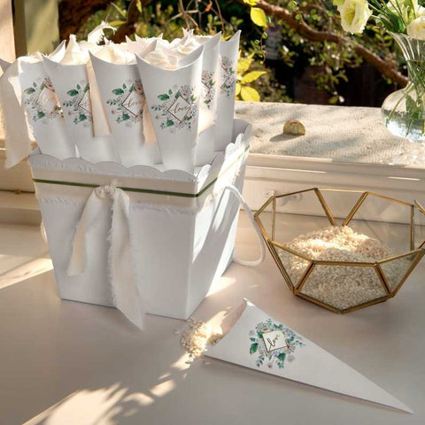 cono portariso fai da te matrimonio decoro floreale