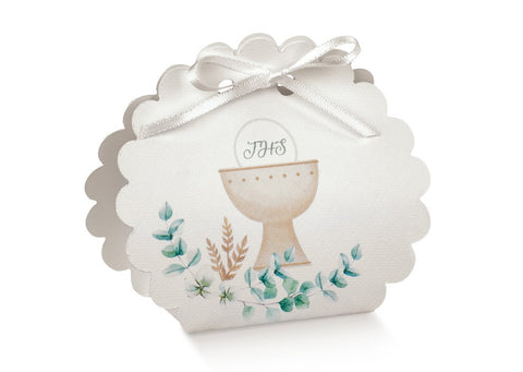 scatoline portaconfetti borsa rotonda con calice comunione