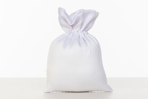 Sacchetto raso portaconfetti bianco idee bomboniere