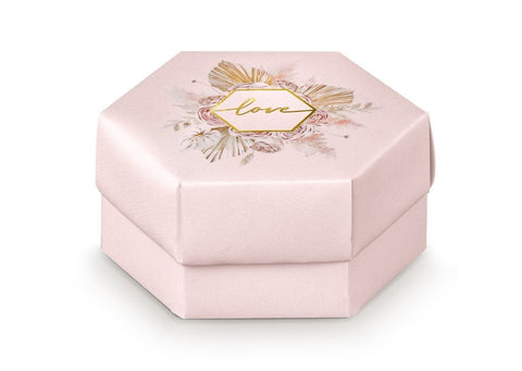 scatola portaconfetti matrimonio esagonale con divisorio e