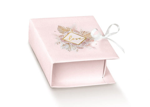 Scatoline portaconfetti libro Love Rosa e Oro