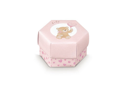 Scatoline portaconfetti esagono piccolo Little Bear Rosa