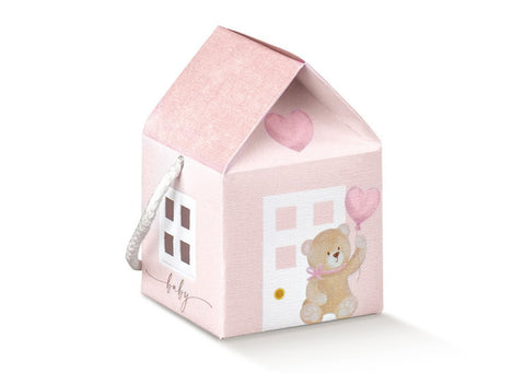 Scatoline portaconfetti casetta Little Bear Rosa