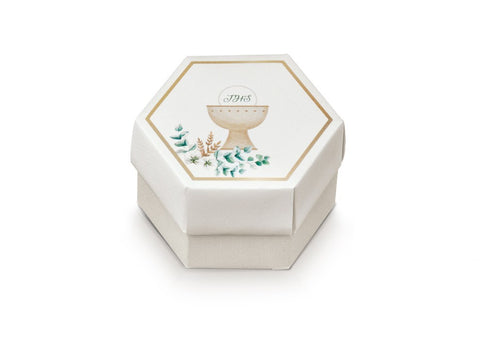 scatoline portaconfetti comunione bianche con calice idee