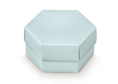 scatoline portaconfetti battesimo esagono celeste contenitori