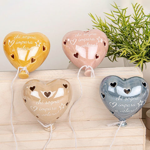 Lampada LED Palloncino con Cuori Colorati CHI SOGNA IMPARA A