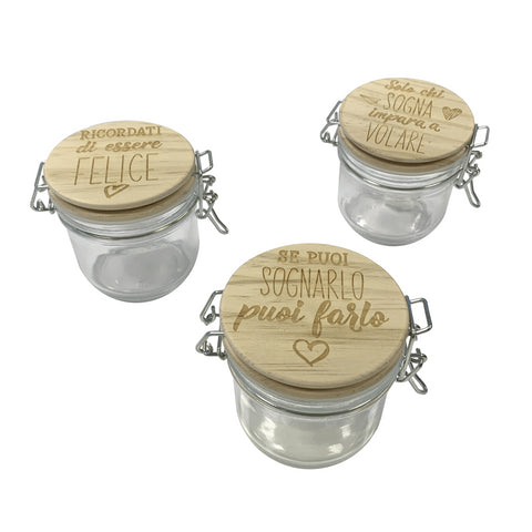Barattolo vetro con tappo ermetico bomboniere matrimonio