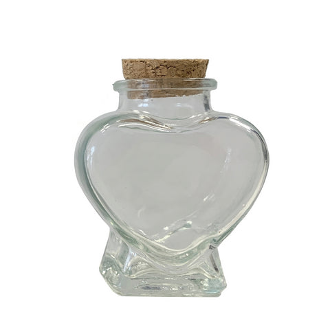 Barattolino Portaconfetti Cuore in vetro con tappo in sughero