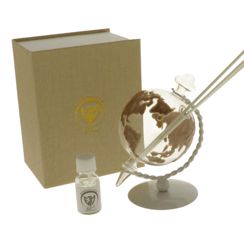 Bomboniera profumatore mappamondo bianco / trasparente con