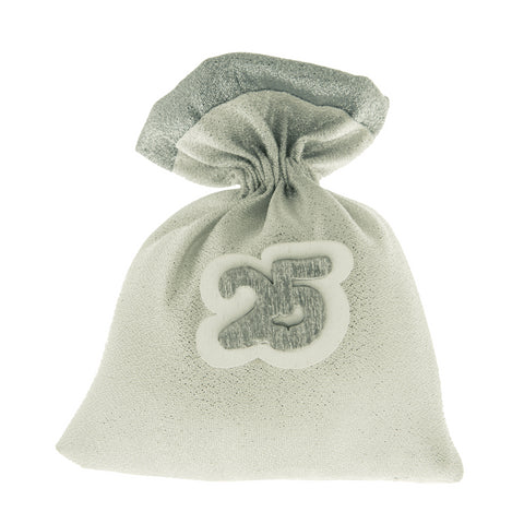 SACCHETTI BOMBONIERE NOZZE D'ARGENTO CON APPLICAZIONE 25