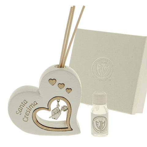 Bomboniera Diffusore Profumo Simbolo Cresima e Cuore