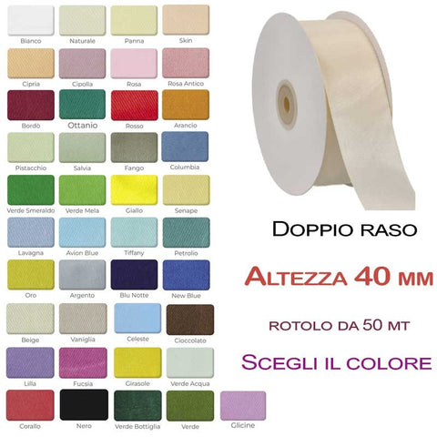 Nastro doppio raso 40mm rotolo da 50mt