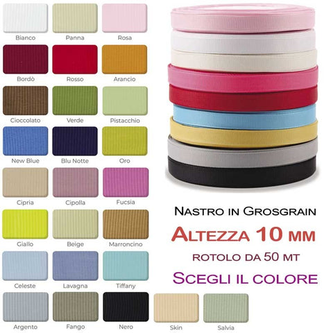 Nastro grosgrain 10 mm x 50 mt