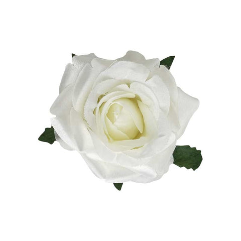 Rosa in tessuto panna fiori finti per bomboniere