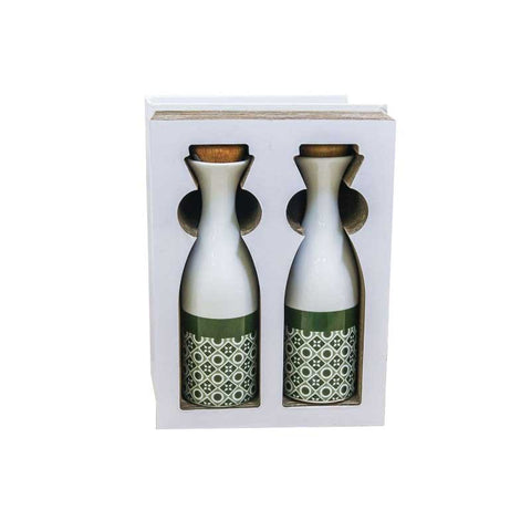 BOTTIGLIE OLIO E ACETO BOMBONIERE DESIGN MAIOLICA IDEE UTILI