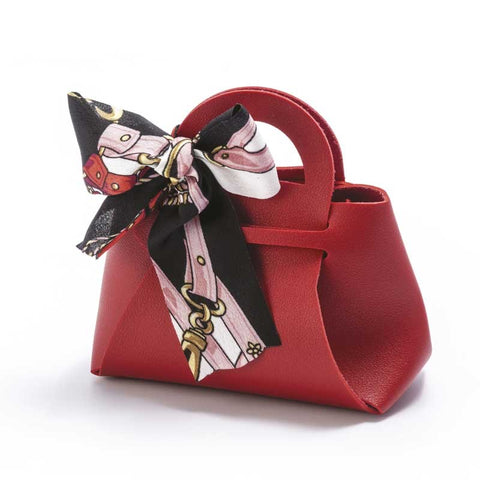 Sacchetti Portaconfetti Borsetta Colore Rosso con Foulard Per