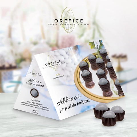 Confetti Orefice Abbracci Grigio 500gr Con Pirottino