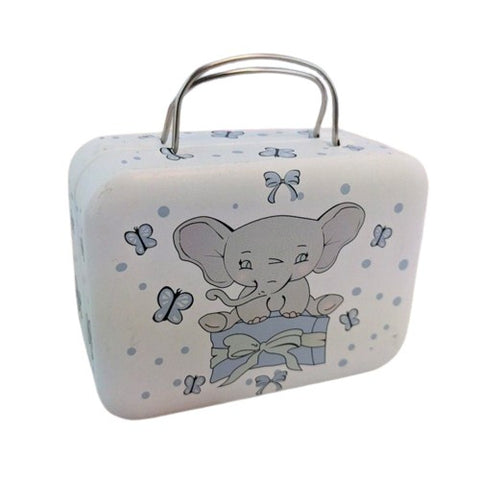 Valigetta Elefante Azzurro Idee Portaconfetti Nascita