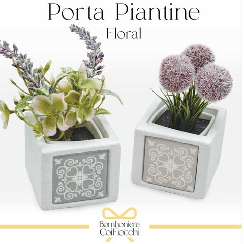 Vaso Porta Piante Per Interni Decorato Con Maioliche Bomboniere