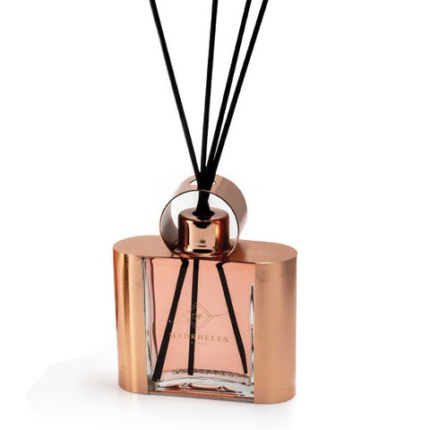 Profumatore ambiente ambra 100ml bottiglia vetro con metallo