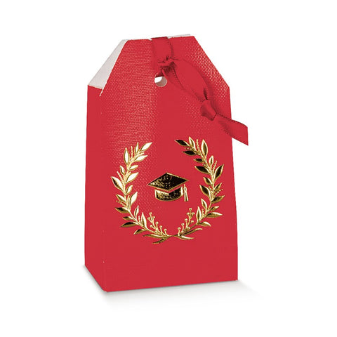 Scatolina Confetti Laurea Rossa con Tocco Oro