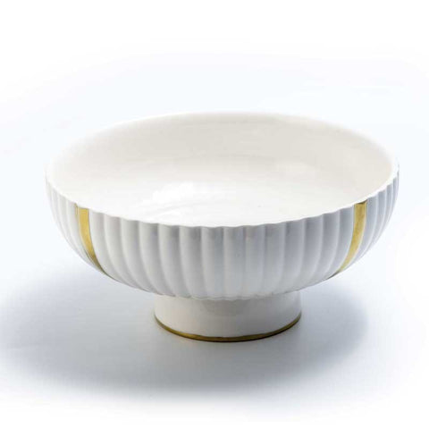 Centrotavola in porcellana bianca con filo oro Acquista su