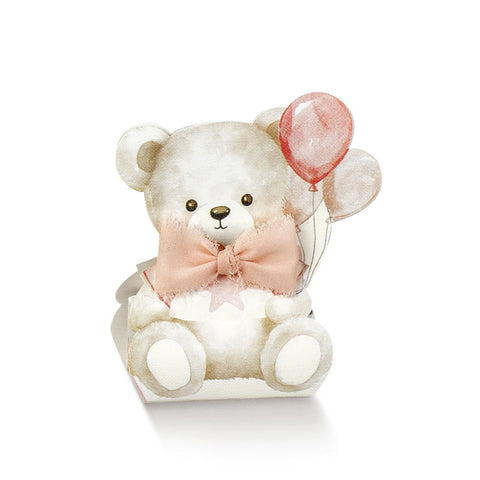 Scatolina Orsetto con Palloncini Rosa Un Tocco di Dolcezza