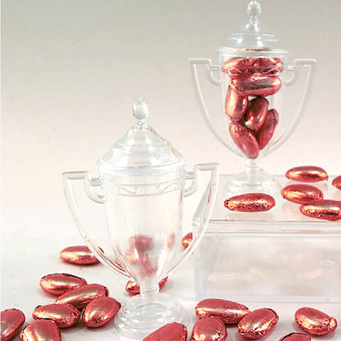 6 pezzi Porta confetti Trofeo plastica trasparente